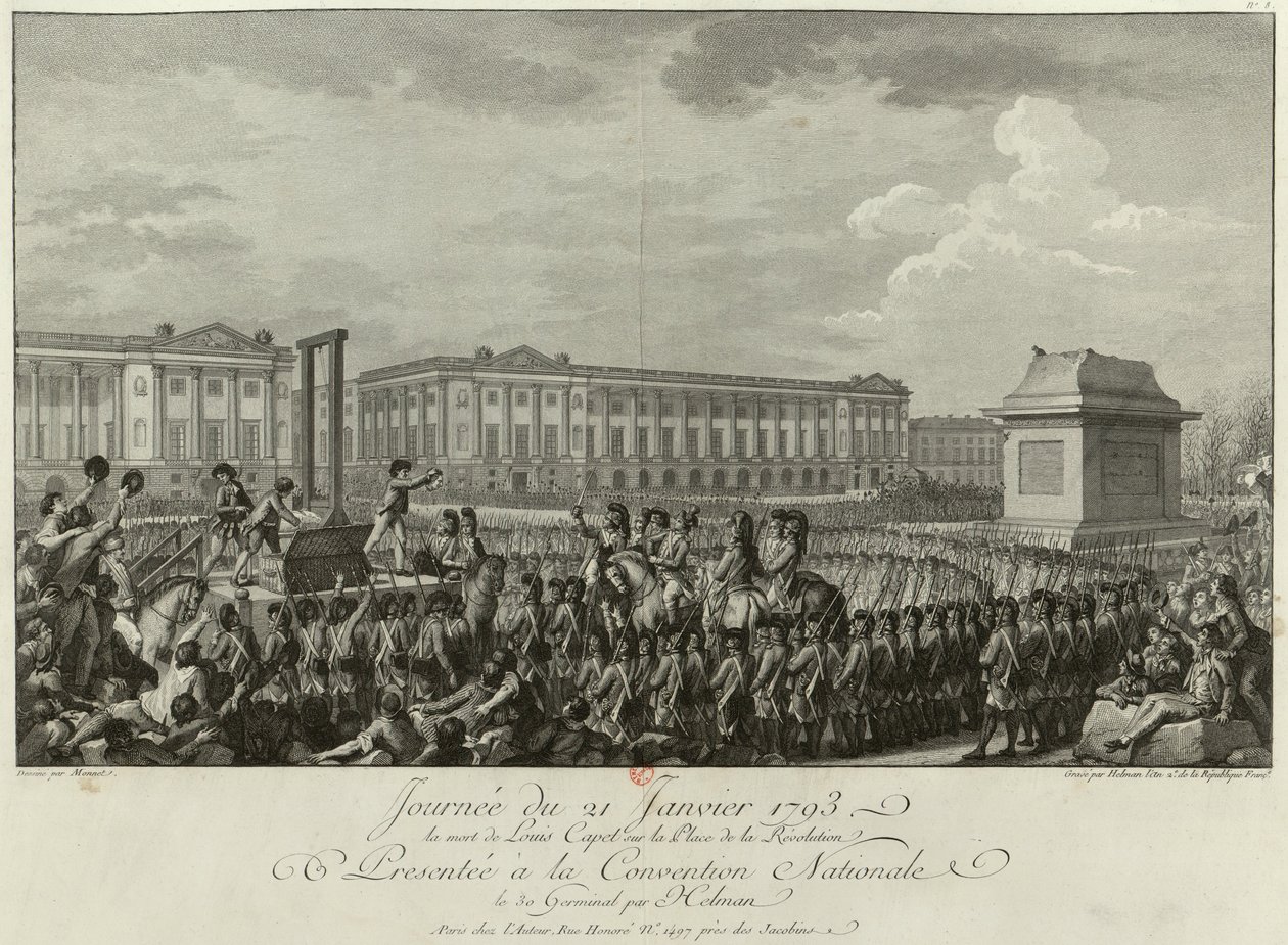 Egzekucja Ludwika XVI na Placu Rewolucji w dniu 21 stycznia 1793 r. 1794 autorstwa Isidore Stanislas Helman