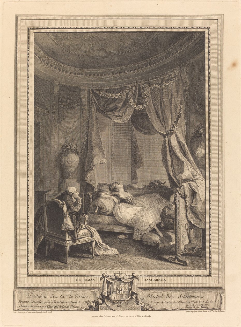Niebezpieczna powieść autorstwa Isidore Stanislas Helman after Nicolas Lavreince