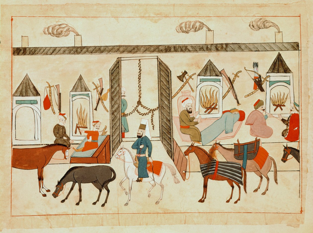 Ms 1671 Wnętrze pałacu sułtańskiego w Stambule, ok. 1580 r. autorstwa Islamic School