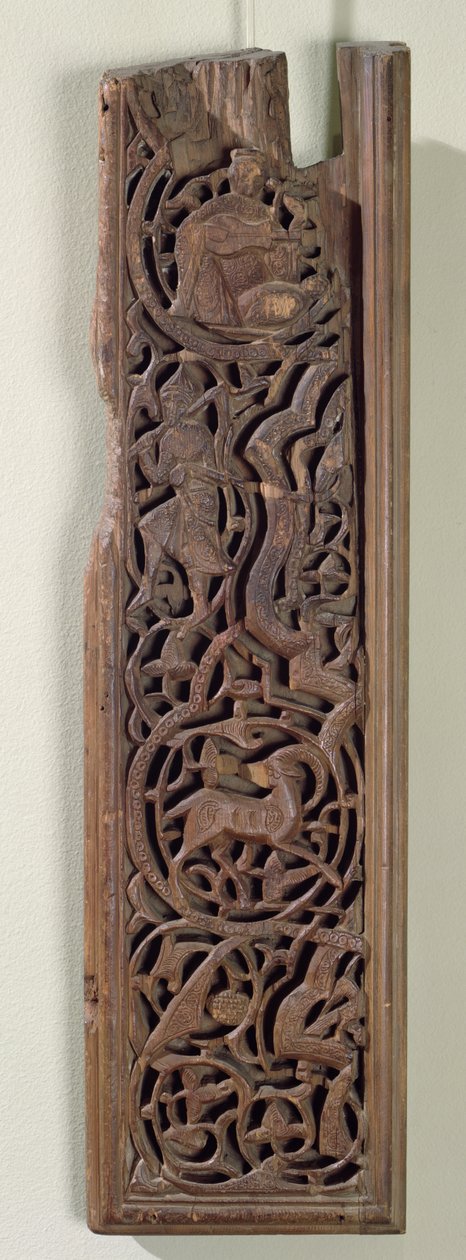 Rzeźbiony panel ozdobiony lutnią (drewno) autorstwa Islamic School
