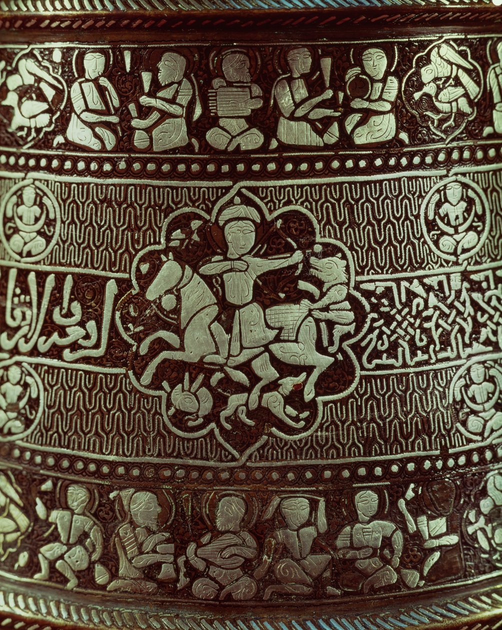 Fragment lampy, Egipt, 1282 (miedź i srebro) autorstwa Islamic School