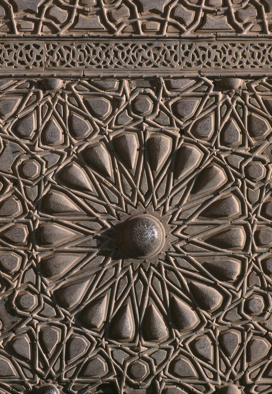 Drzwi madrasy sułtana al-Zahira Barquqa, detal (drewno) autorstwa Islamic School