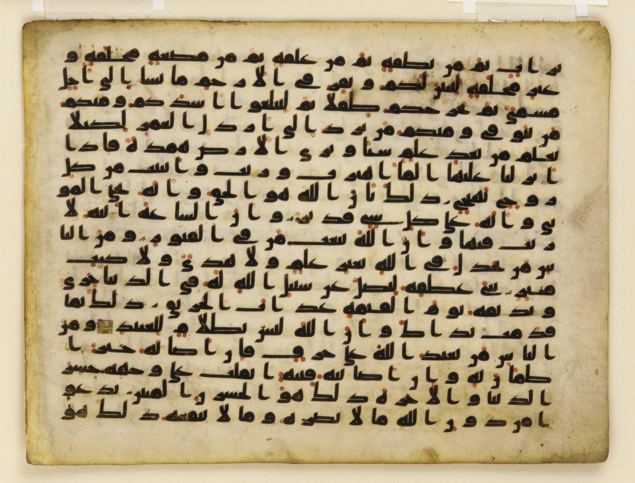 F1929.71 verso, Folio z Koranu, Bliski Wschód lub Afryka Północna (atrament, złoto i kolor na pergaminie) autorstwa Islamic School