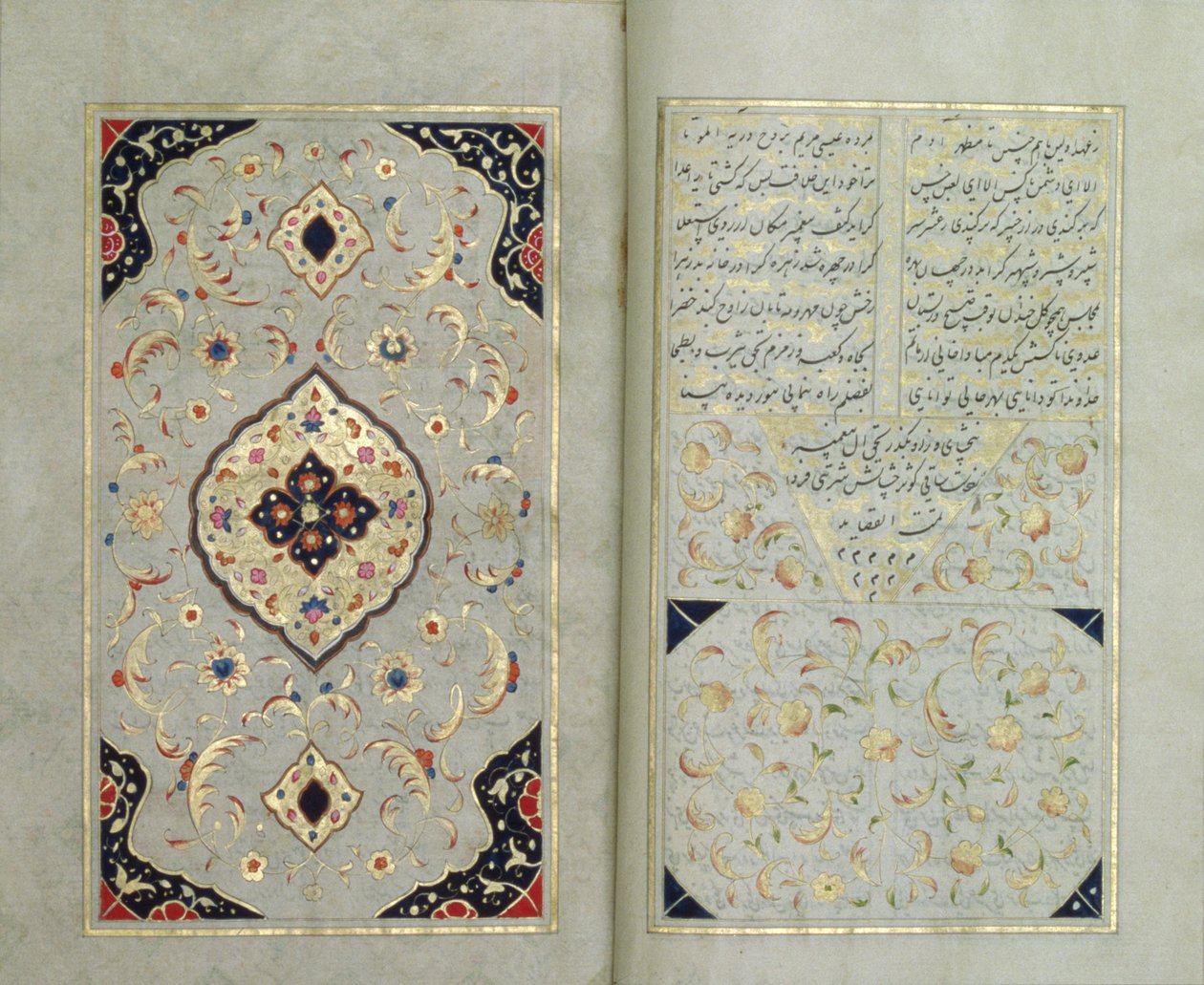 Iluminowane strony z rękopisu Hafeza, styl Zand, 1790 autorstwa Islamic School