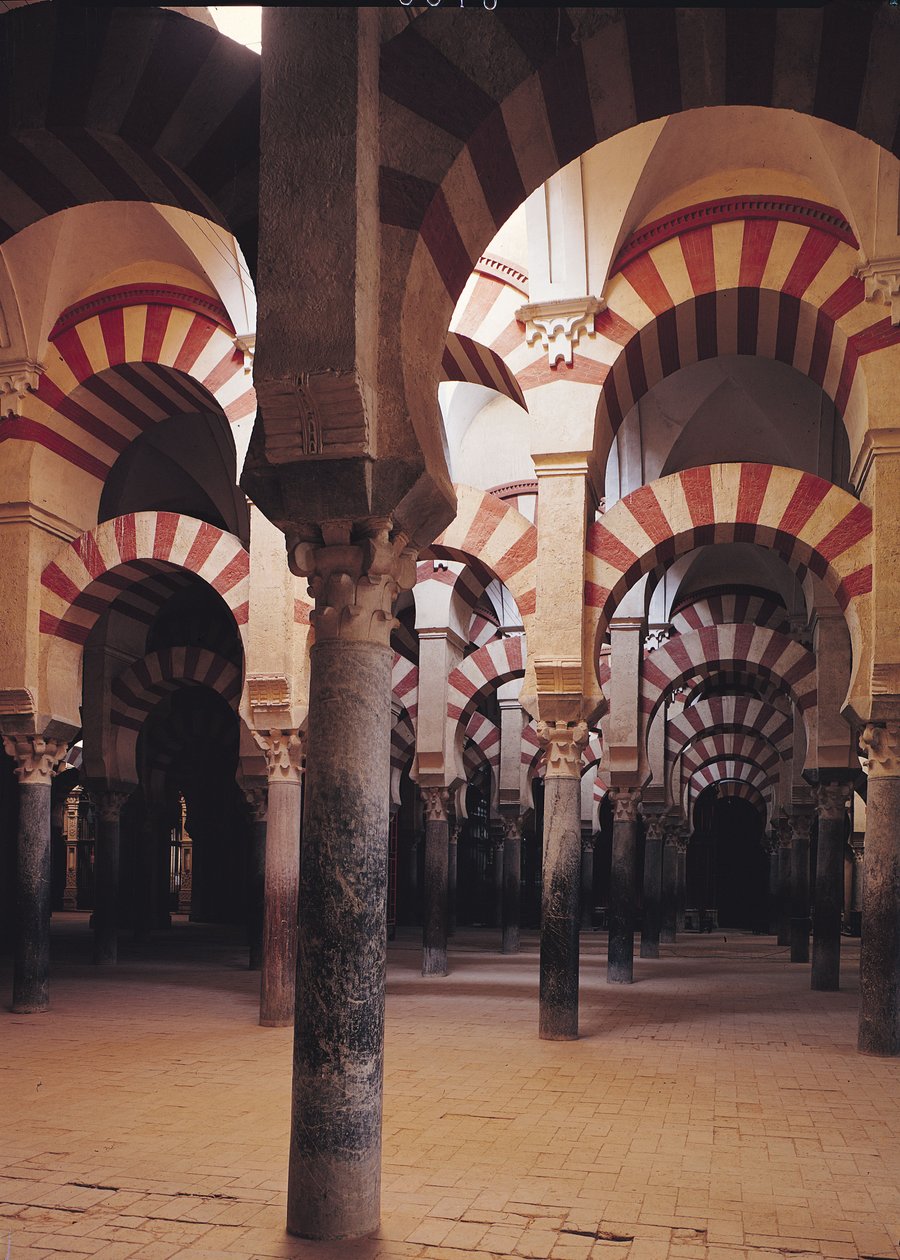 Widok wnętrza meczetu, 795-987 AD autorstwa Islamic School