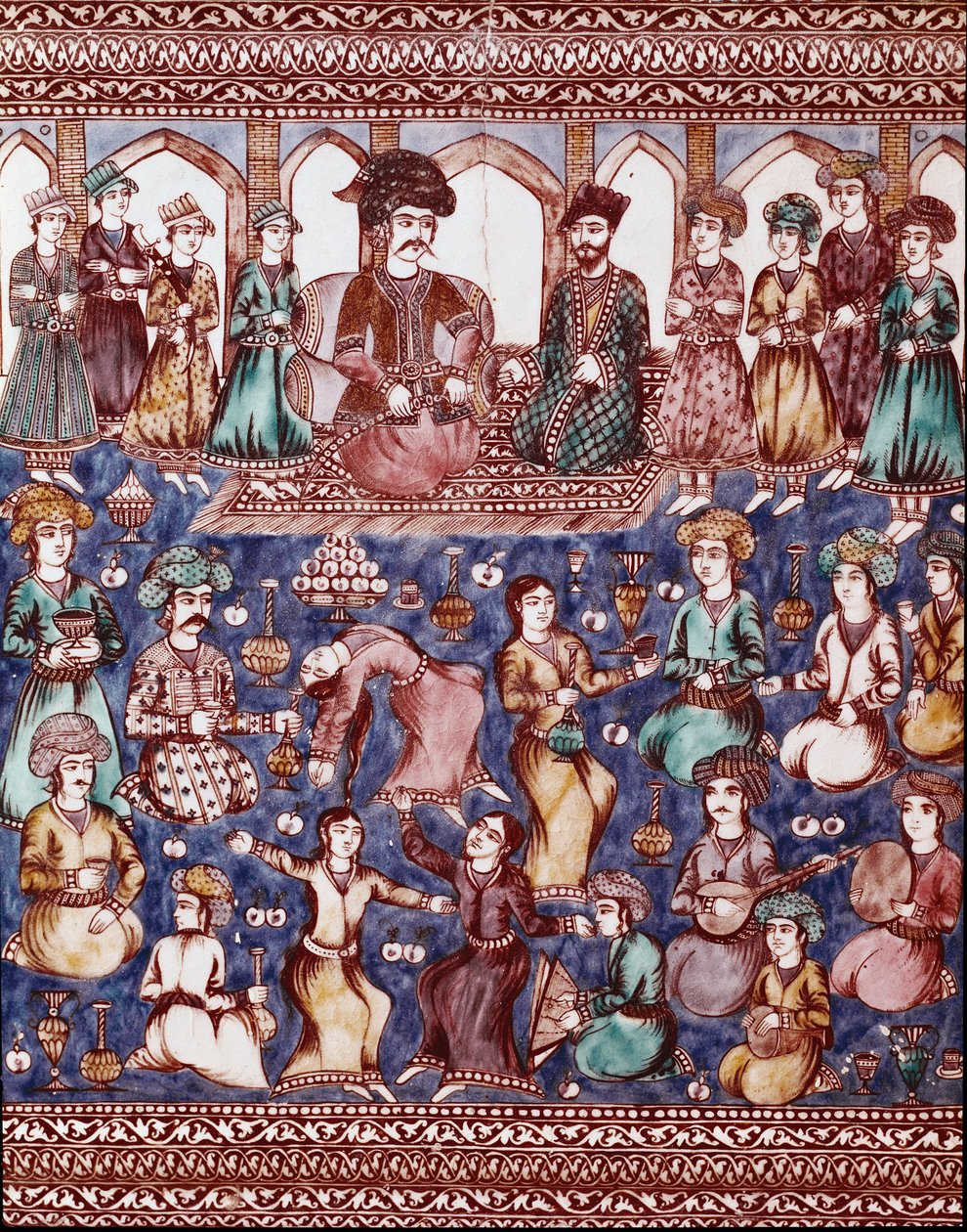 Sztuka Islamu: muzycy i tancerze Dworu Nasser-al-Din (Nasser al-Din lub Nasser al-Din, ale także Nassereddin lub Nassiruddin autorstwa Islamic School