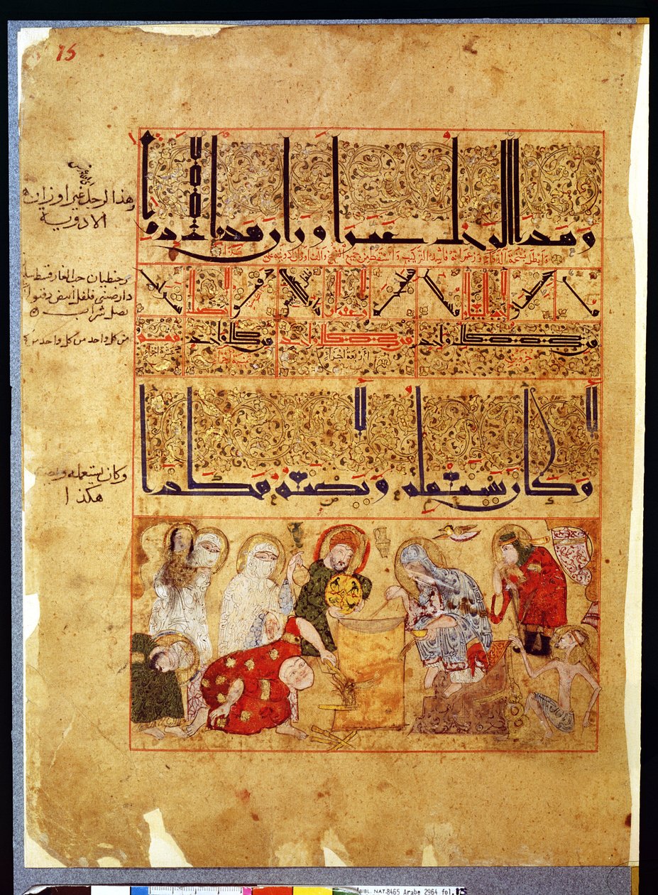 Pani Arabe 2964 fol.15 z Traktatu Theriac po Galien, 1217 autorstwa Islamic School