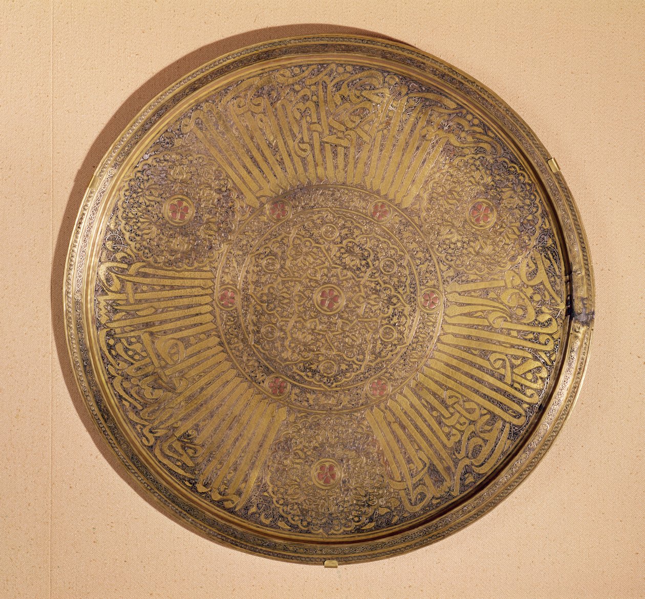 Tabliczka z wypisanym imieniem Sułtana Al-Mujahid Saif-ud-din Ali (1322-63) Dynastia Rasulidów, Jemen (metal) autorstwa Islamic School