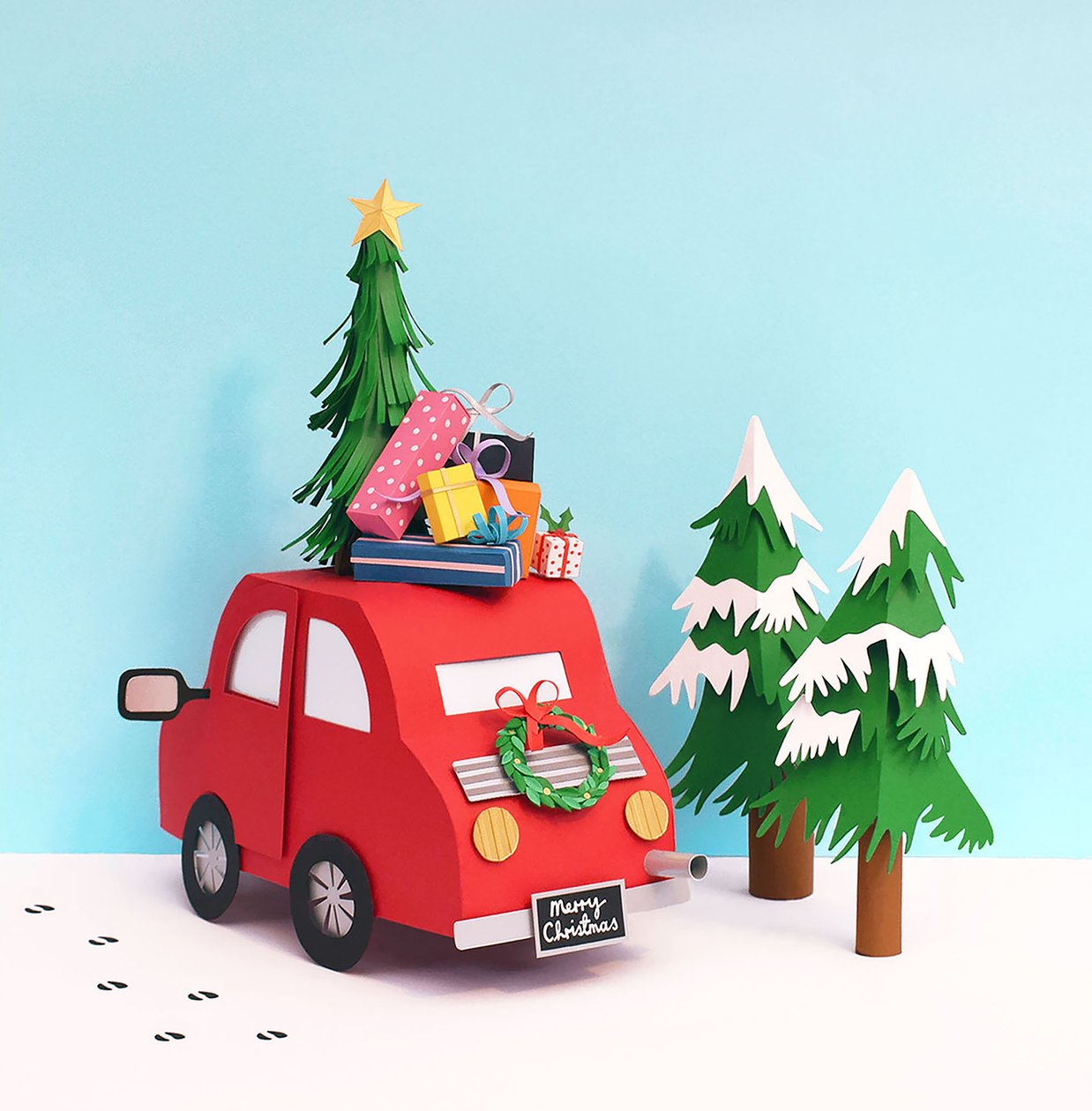 Driving Home For Christmas, 2016 (papier) autorstwa Isobel Barber