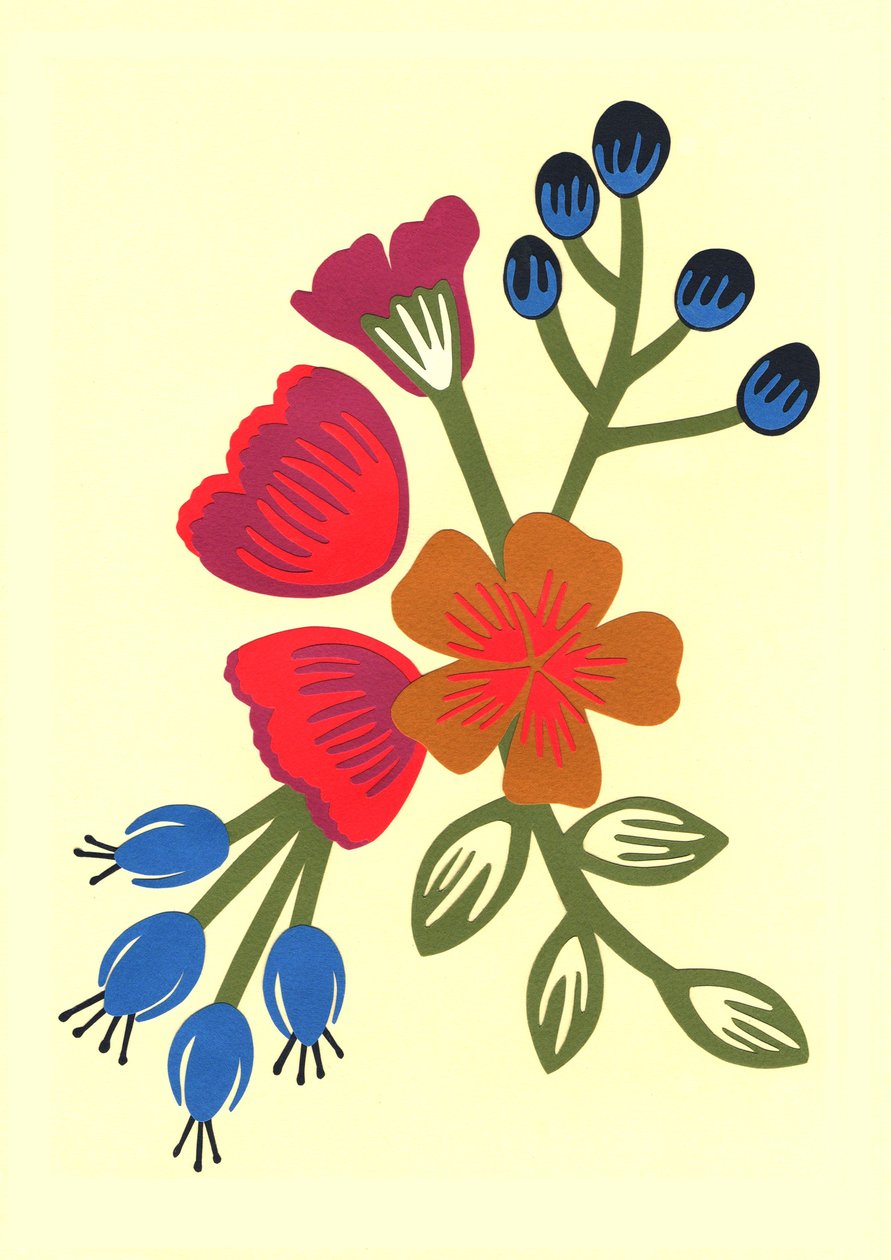 Flora, 2015 (papier cięty) autorstwa Isobel Barber
