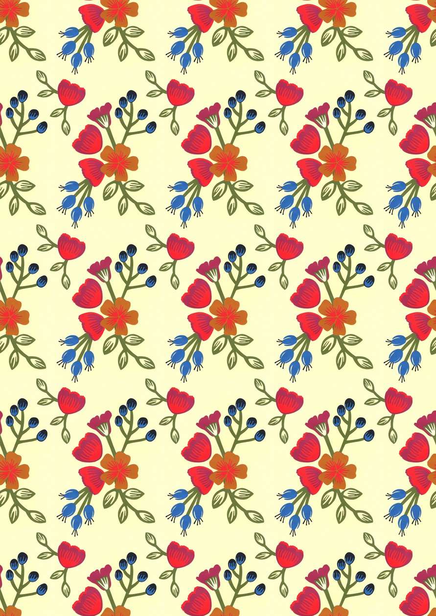 Druk Flora, 2015 (papier cięty) autorstwa Isobel Barber