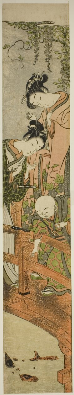 Karmienie karpia w Kameido autorstwa Isoda Koryusai