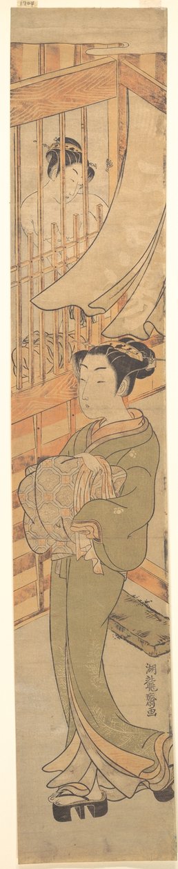 Im Yoshiwara-Viertel autorstwa Isoda Koryusai