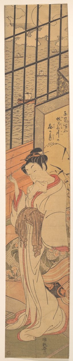 Mondaufgang über der Bucht von Edo autorstwa Isoda Koryusai