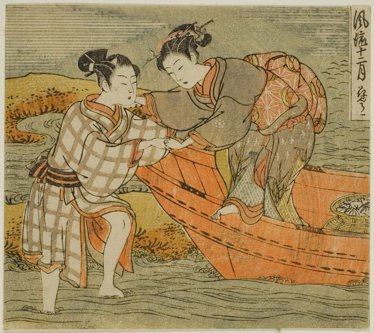Trzeci miesiąc (Hanamizuki), z serii „Modne dwanaście miesięcy (Furyu juni tsuki)” autorstwa Isoda Koryusai