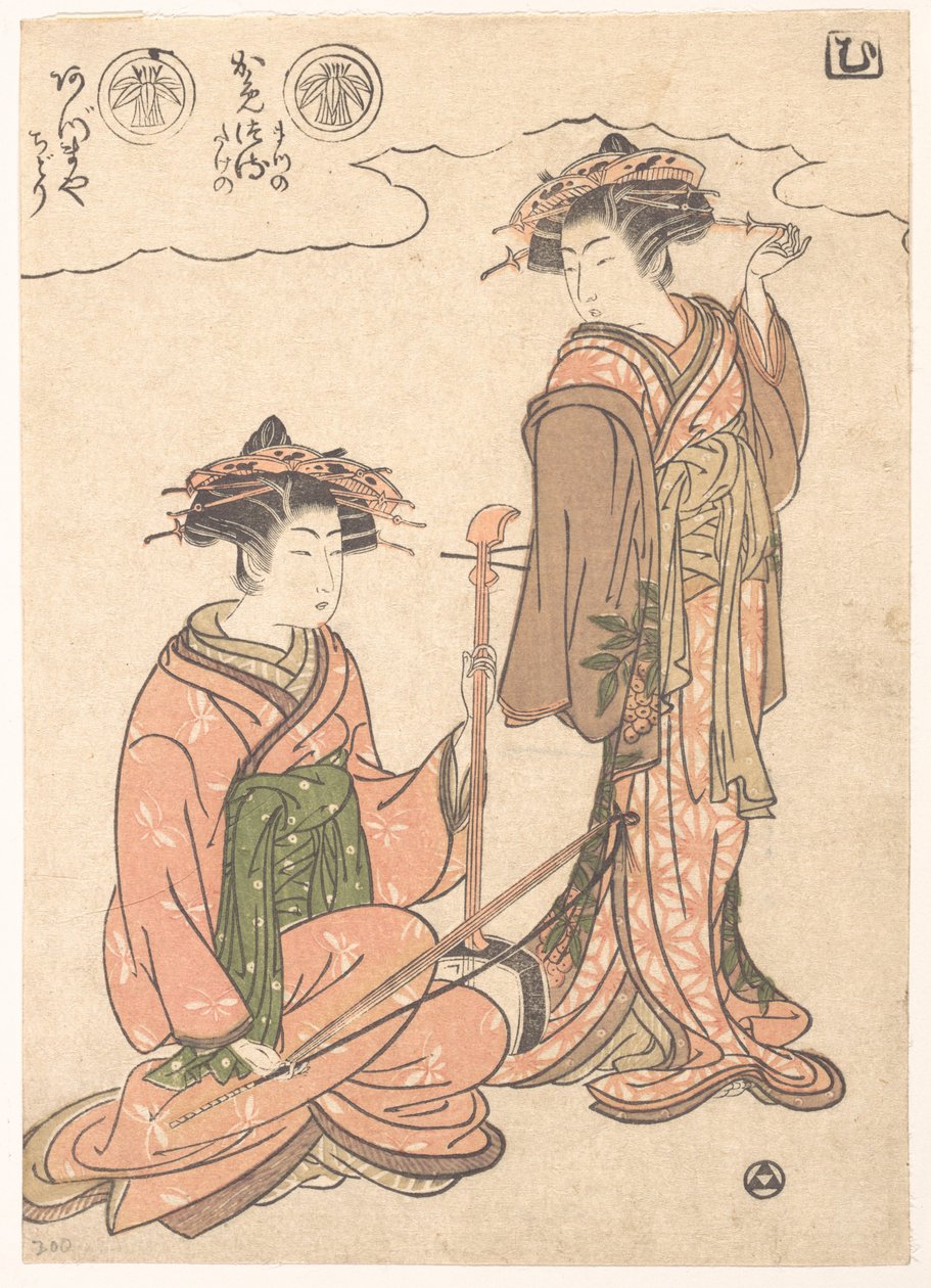 Dwie gejsze autorstwa Isoda Koryusai