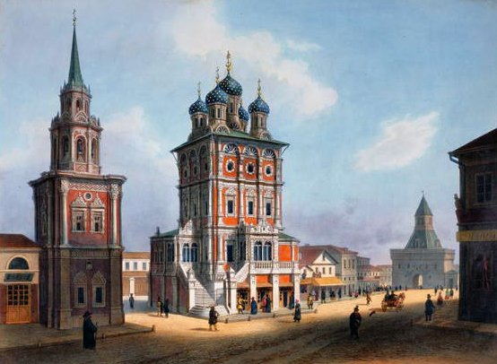 Kościół św. Mikołaja przy ulicy Ilynka w Moskwie, lata czterdzieste XIX wieku autorstwa Isodore Laurent Deroy