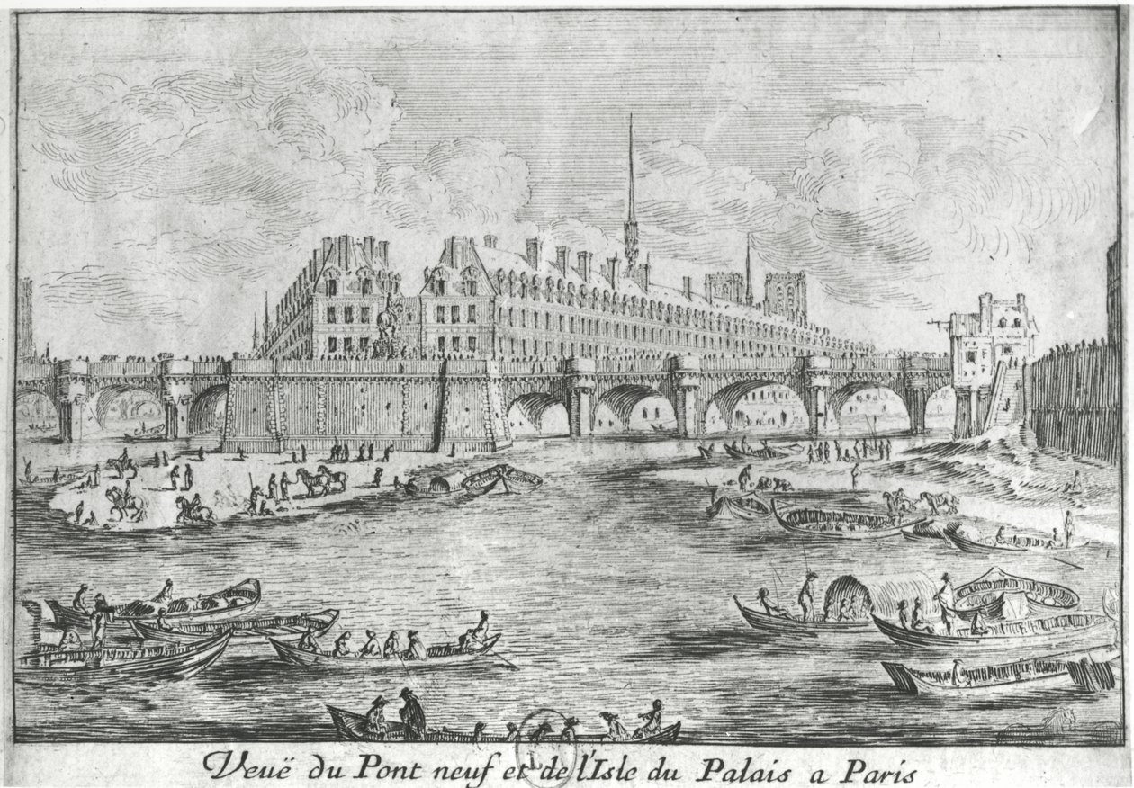 Widok na Pont Neuf i Isle du Palais, Paryż autorstwa Israël Silvestre the Younger