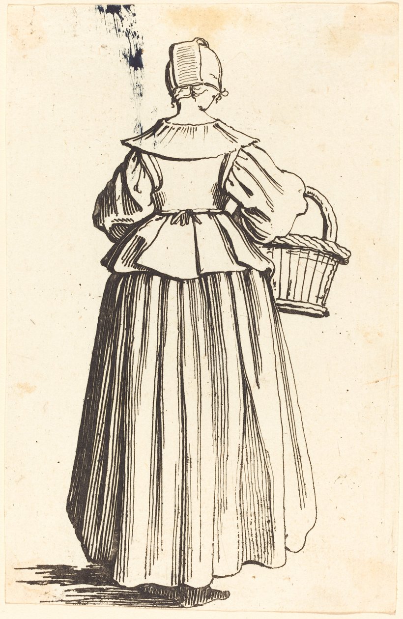 Wieśniaczka z koszem, widziana z tyłu autorstwa Israel Henriet after Jacques Callot