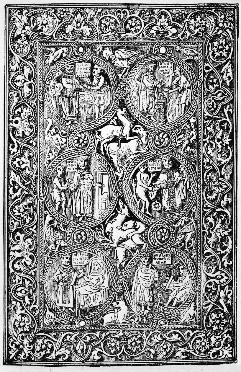 Kopia tylnej okładki z kości słoniowej Królowej Melisende Psałterz, reprodukowana w The Crusades: the story of the Latin Kingdom of Jerusalem T.A. Łucznik, 1894 autorstwa Israeli School
