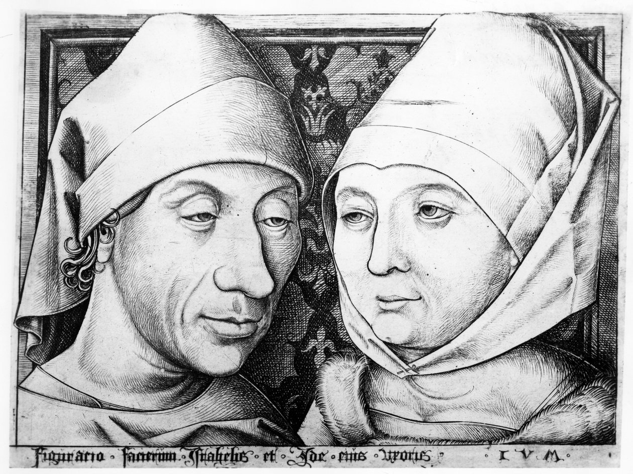 Portret Israhela van Meckenema i jego żony Idy, ok.1490 autorstwa Israhel van Meckenem the younger