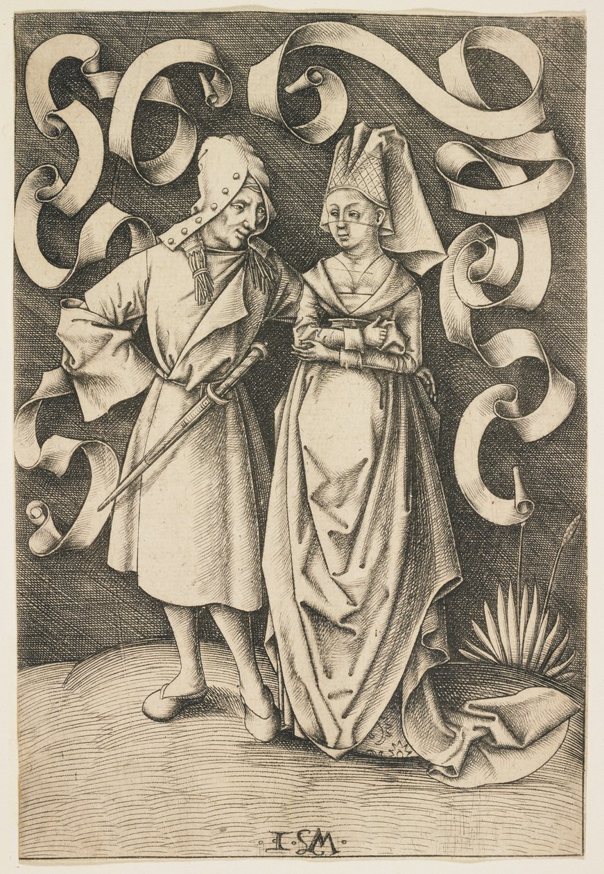 Niepodobna para, c. 1495-1497 autorstwa Israhel van Meckenem the younger