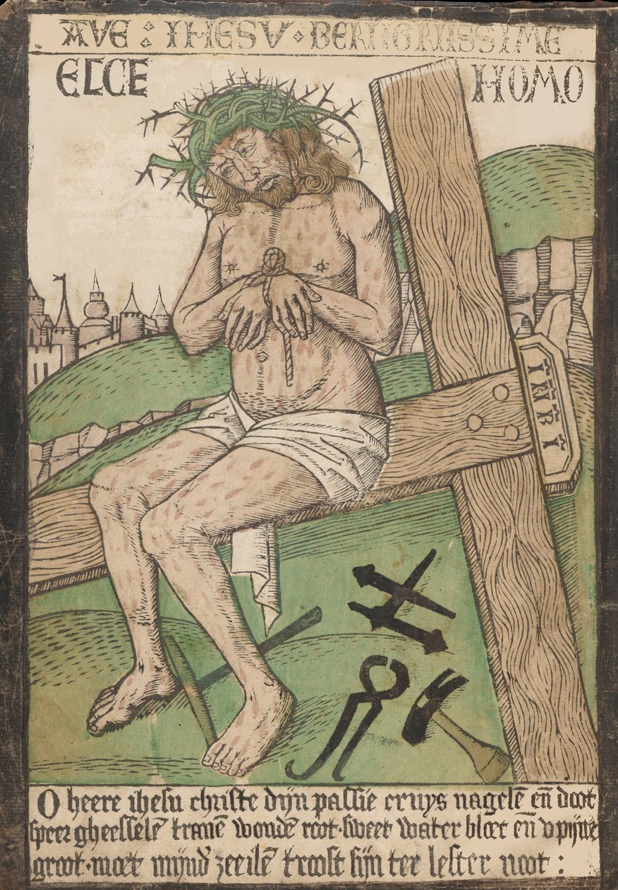 Album z dwunastoma rycinami Pasji, Drzeworyt Chrystusa jako Człowieka, koniec XV w. autorstwa Israhel van Meckenem