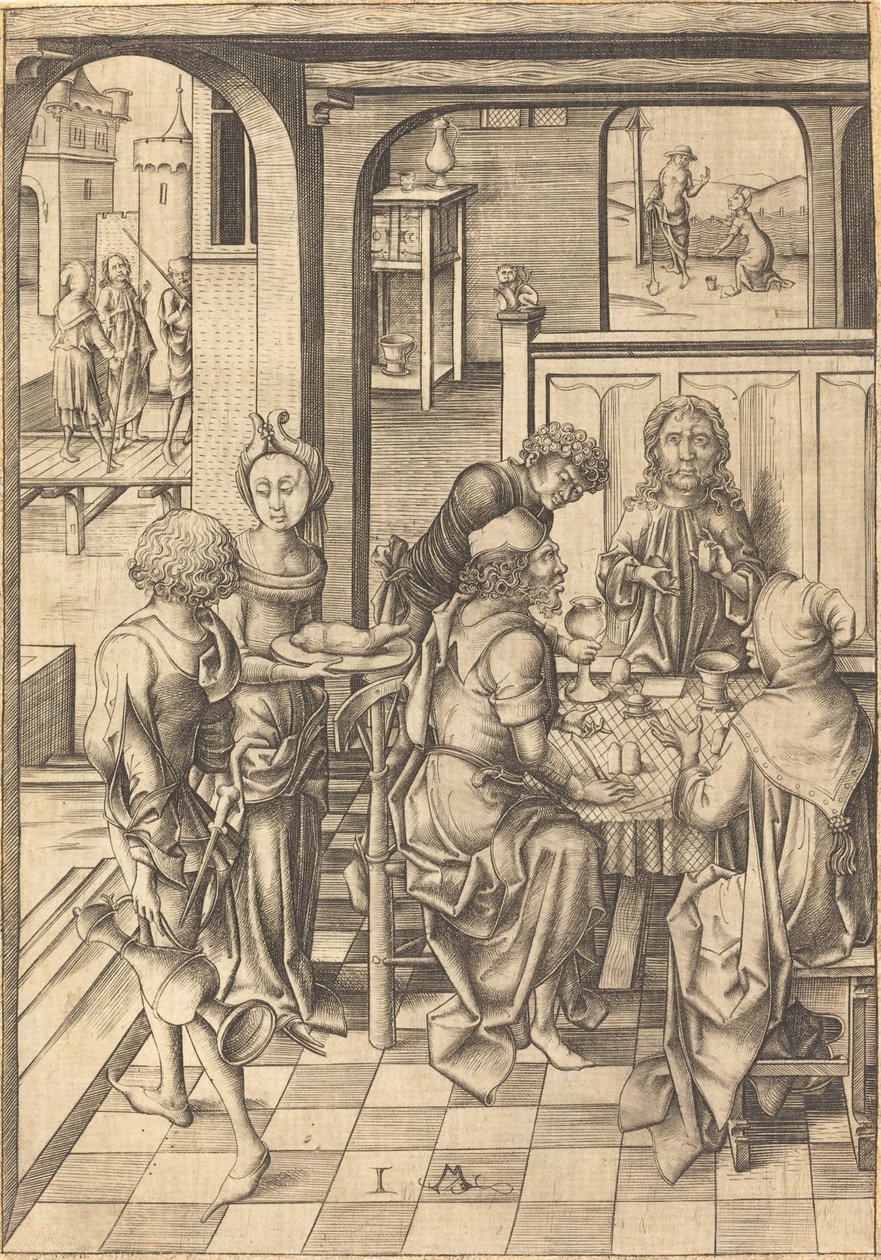 Chrystus w Emaus autorstwa Israhel van Meckenem