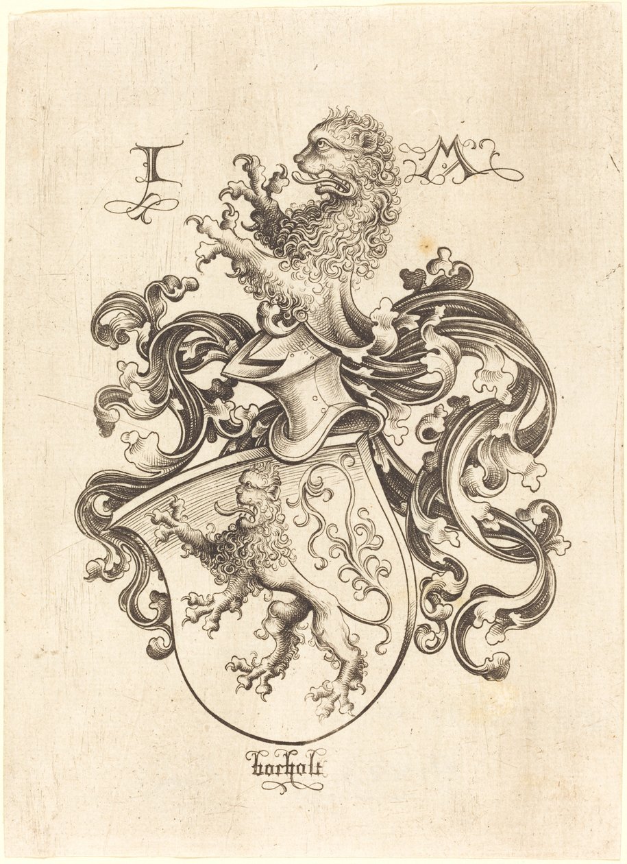 Herb z lwem, ok. 1900 r. 14801490. autorstwa Israhel van Meckenem