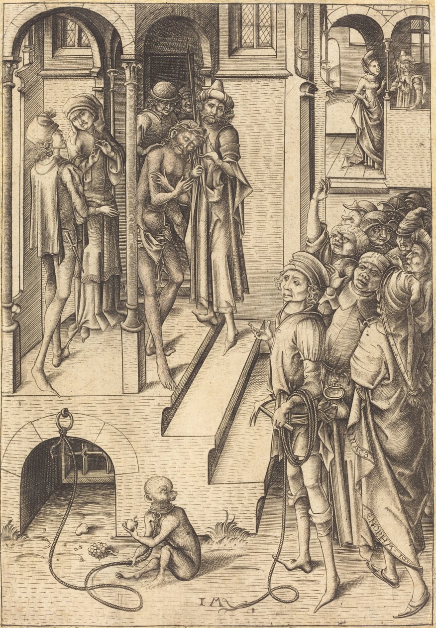 Oto Człowiek, ok. 1480 autorstwa Israhel van Meckenem