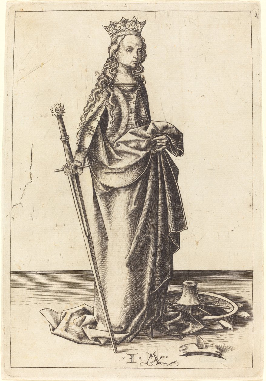 Św. Katarzyna, ok. 14801490. autorstwa Israhel van Meckenem
