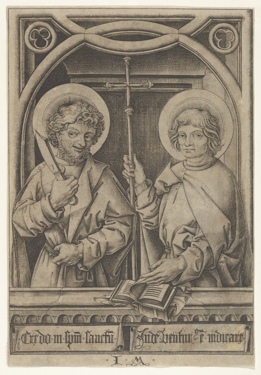 Św. Bartłomiej i św. Filip z Apostołów, 1435-1503. autorstwa Israhel van Meckenem