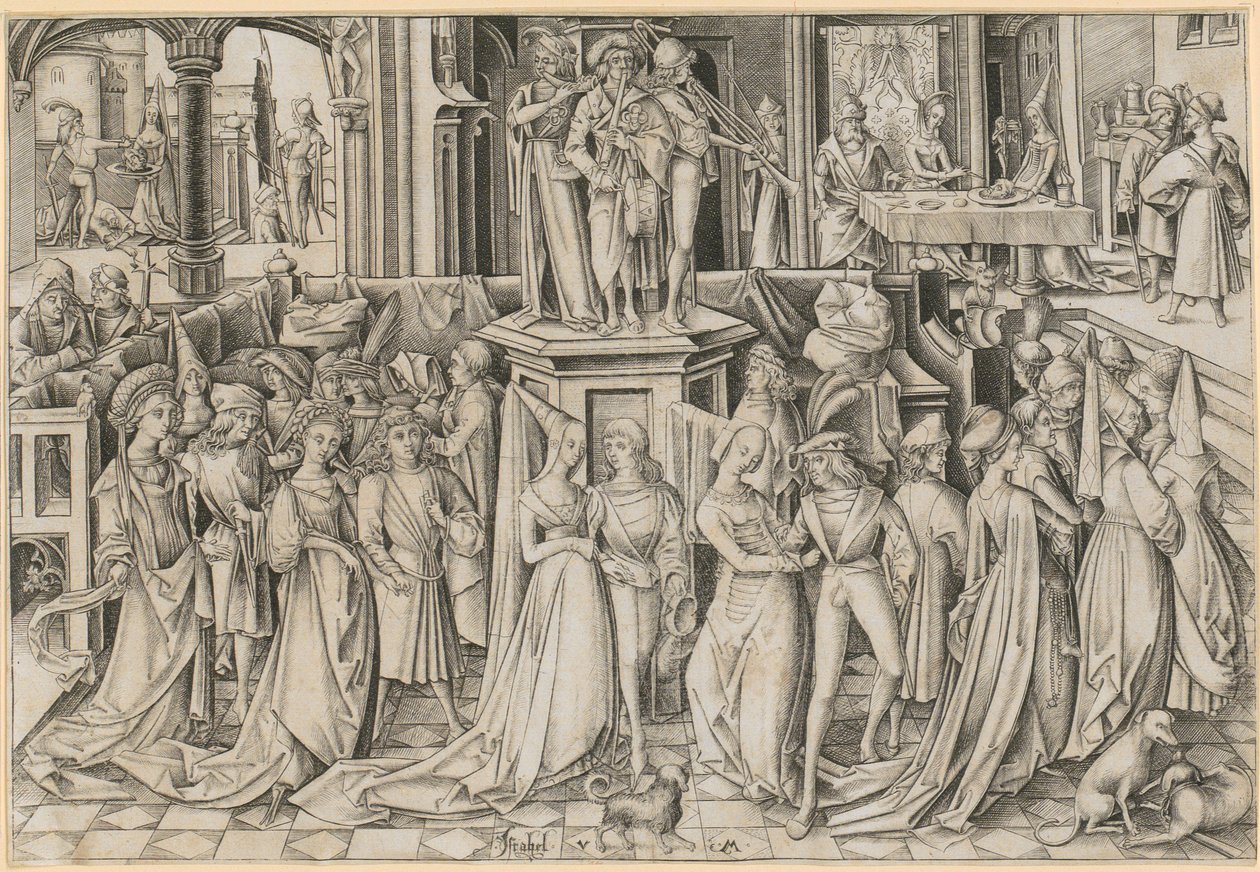 Tanz am Hof des Herodes autorstwa Israhel van Meckenem