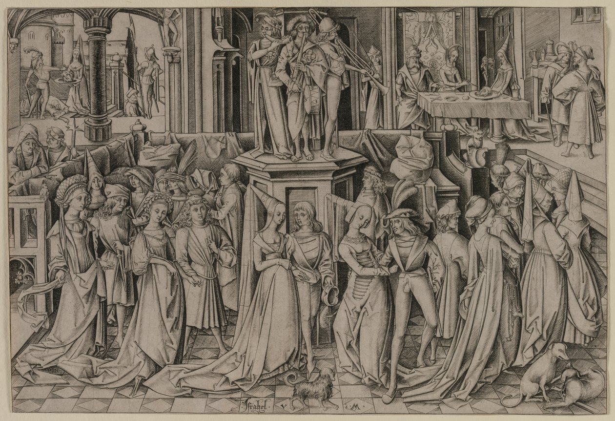 Taniec na dworze Heroda, c. 1500. autorstwa Israhel van Meckenem