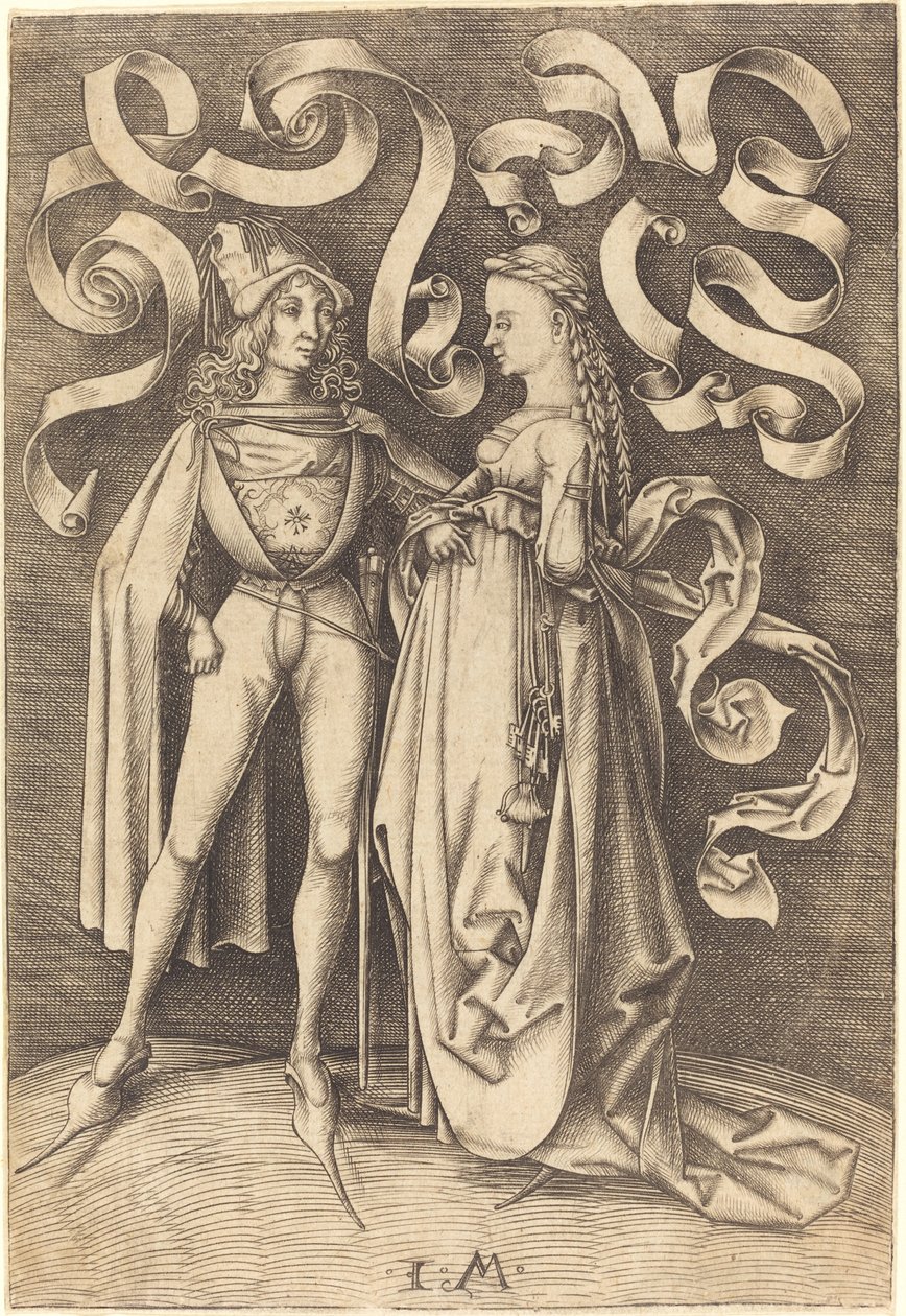Rycerz i Pani, c. 14951503. autorstwa Israhel van Meckenem
