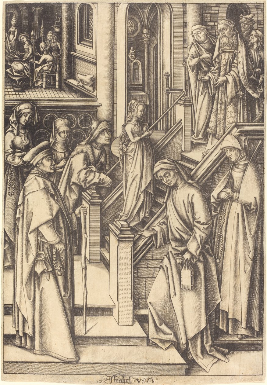 Ofiarowanie Najświętszej Maryi Panny, c. 14901500. autorstwa Israhel van Meckenem