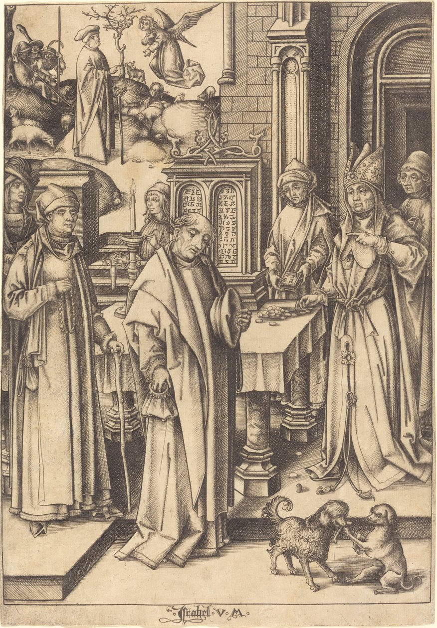 Ofiara Joachima autorstwa Israhel van Meckenem after Hans Holbein the Elder