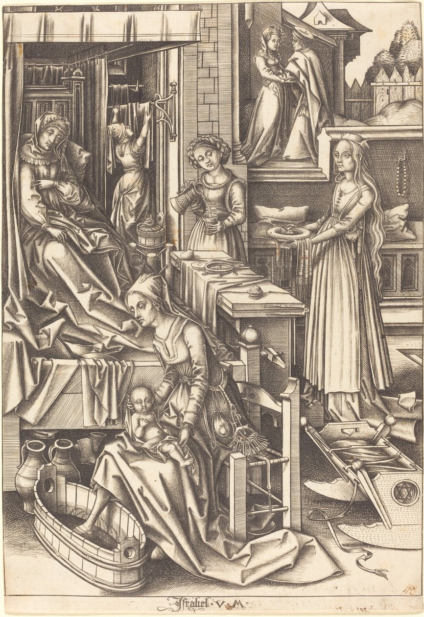 Narodziny Dziewicy autorstwa Israhel van Meckenem after Hans Holbein the Elder
