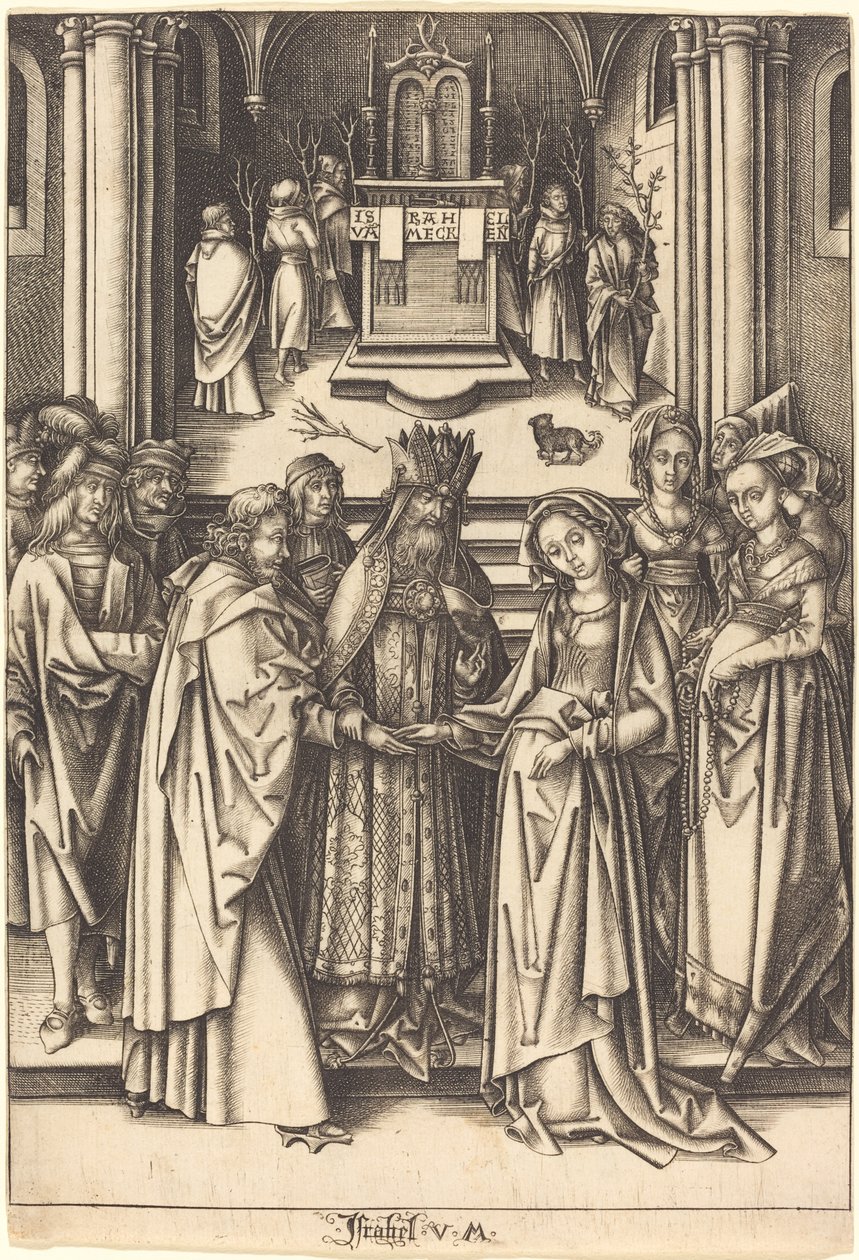 Małżeństwo Dziewicy autorstwa Israhel van Meckenem after Hans Holbein the Elder