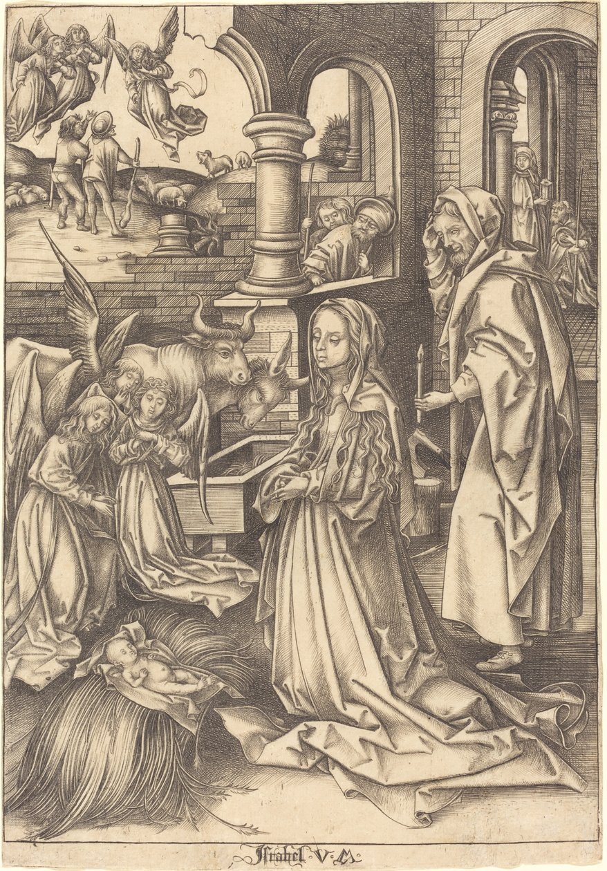 Narodzenie Chrystusa autorstwa Israhel van Meckenem after Hans Holbein the Elder