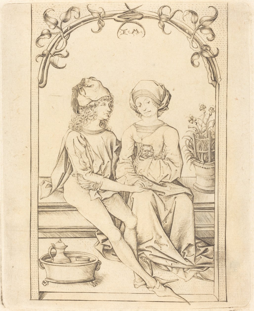 Kochankowie autorstwa Israhel van Meckenem after Wenzel von Olmutz after Master of the Housebook