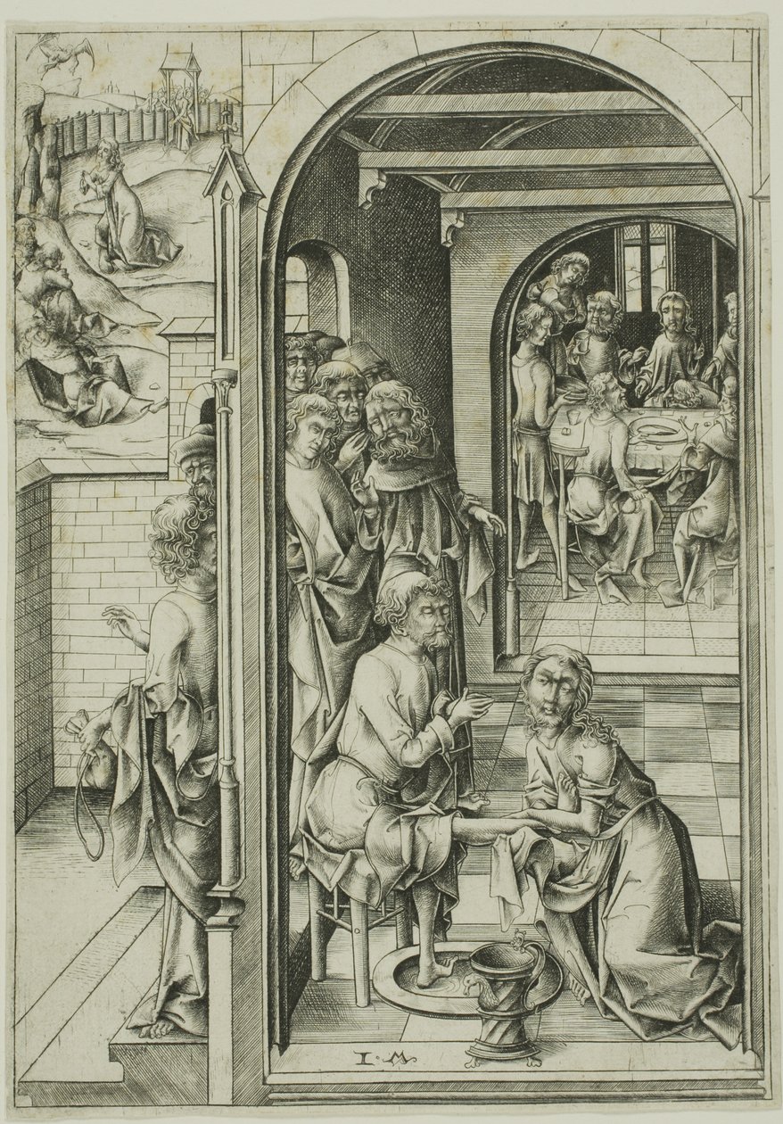Chrystus umywa nogi apostołom autorstwa Israhel van Meckenem the younger