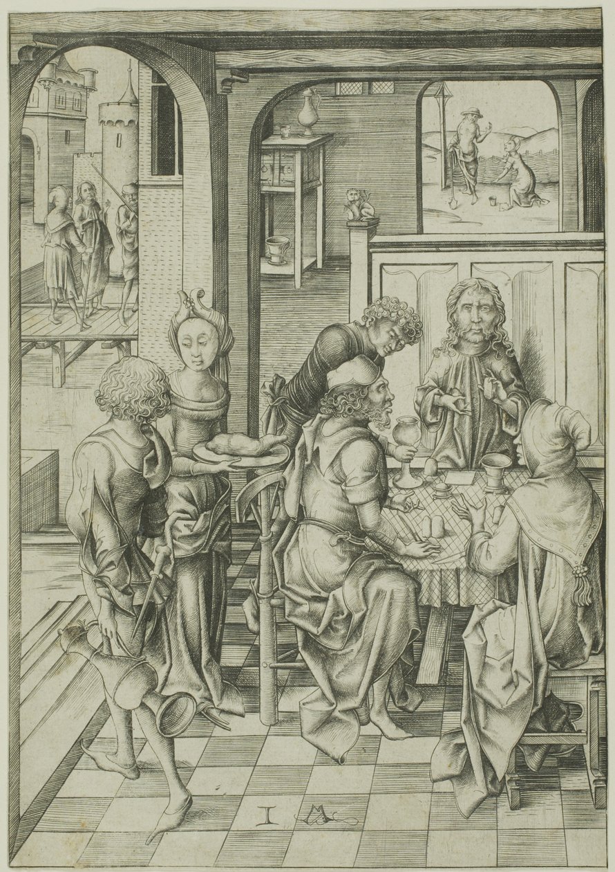 Chrystus w Emaus autorstwa Israhel van Meckenem the younger