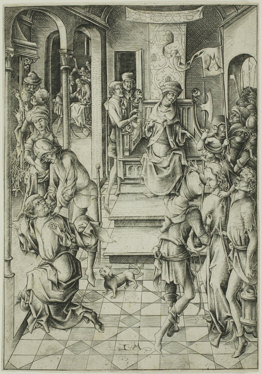 Chrystus przed Annaszem autorstwa Israhel van Meckenem the younger