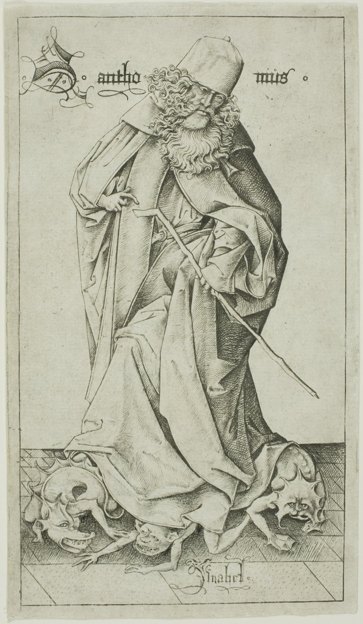 Święty Antoni autorstwa Israhel van Meckenem the younger