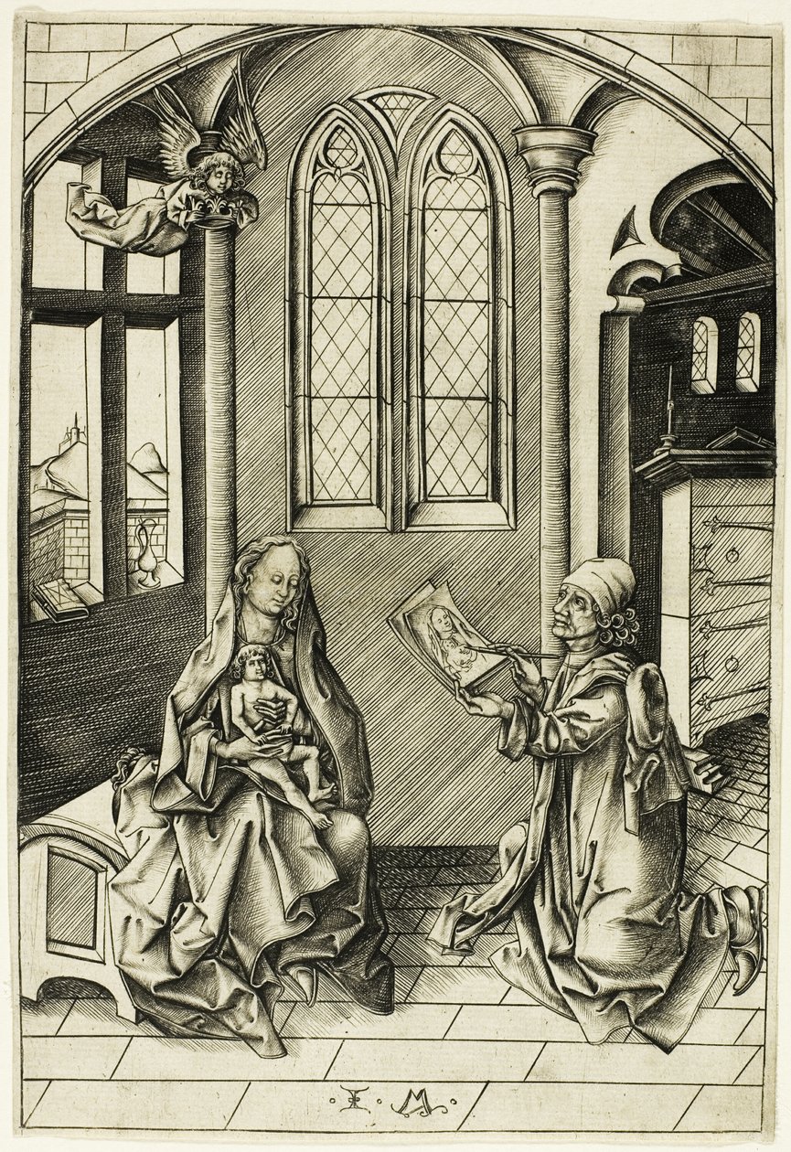 Święty Łukasz przedstawiający Madonnę autorstwa Israhel van Meckenem the younger