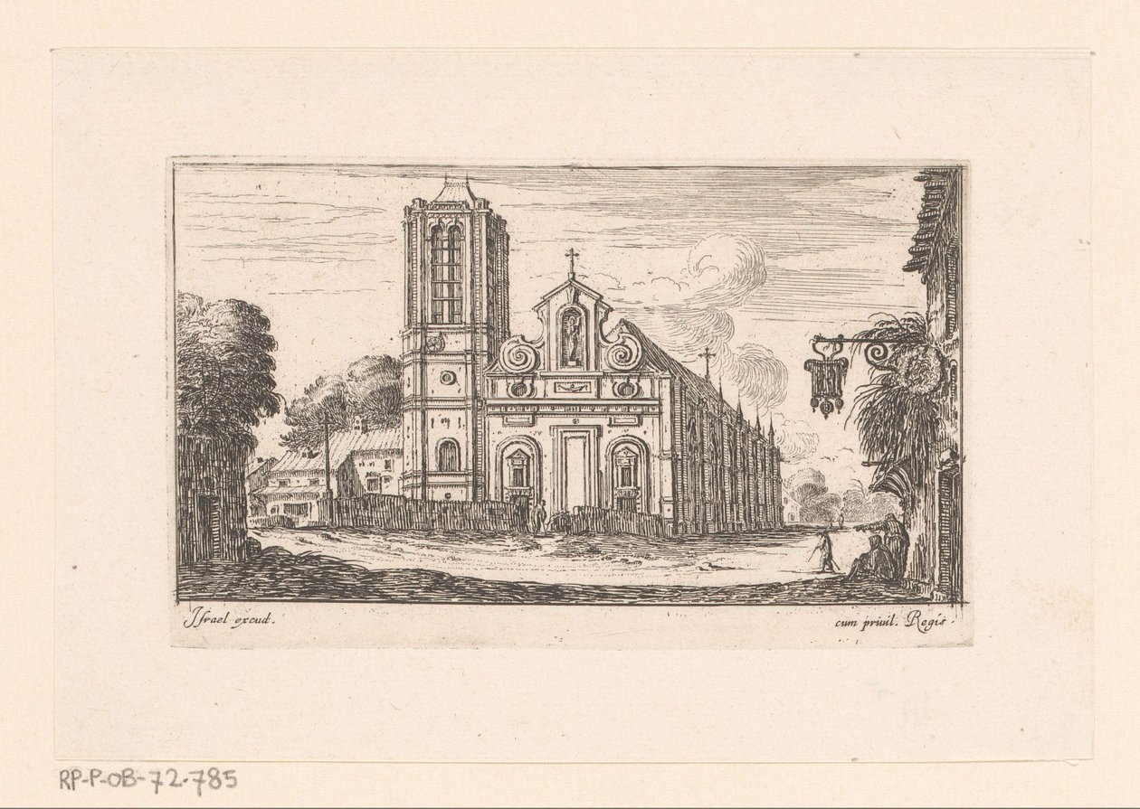 Widok Notre-Dame-des-Vertus Notre Dame des Vertus (tytuł na obiekcie) Różne widoki kościołów, zamków i miast (tytuł serii) autorstwa Israël Silvestre