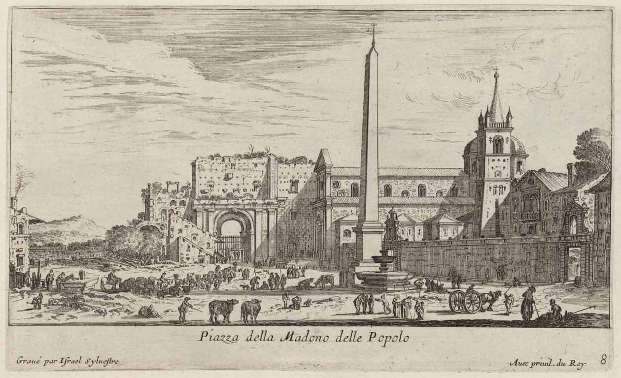 Piazza della Madono delle Popolo autorstwa Israël Silvestre