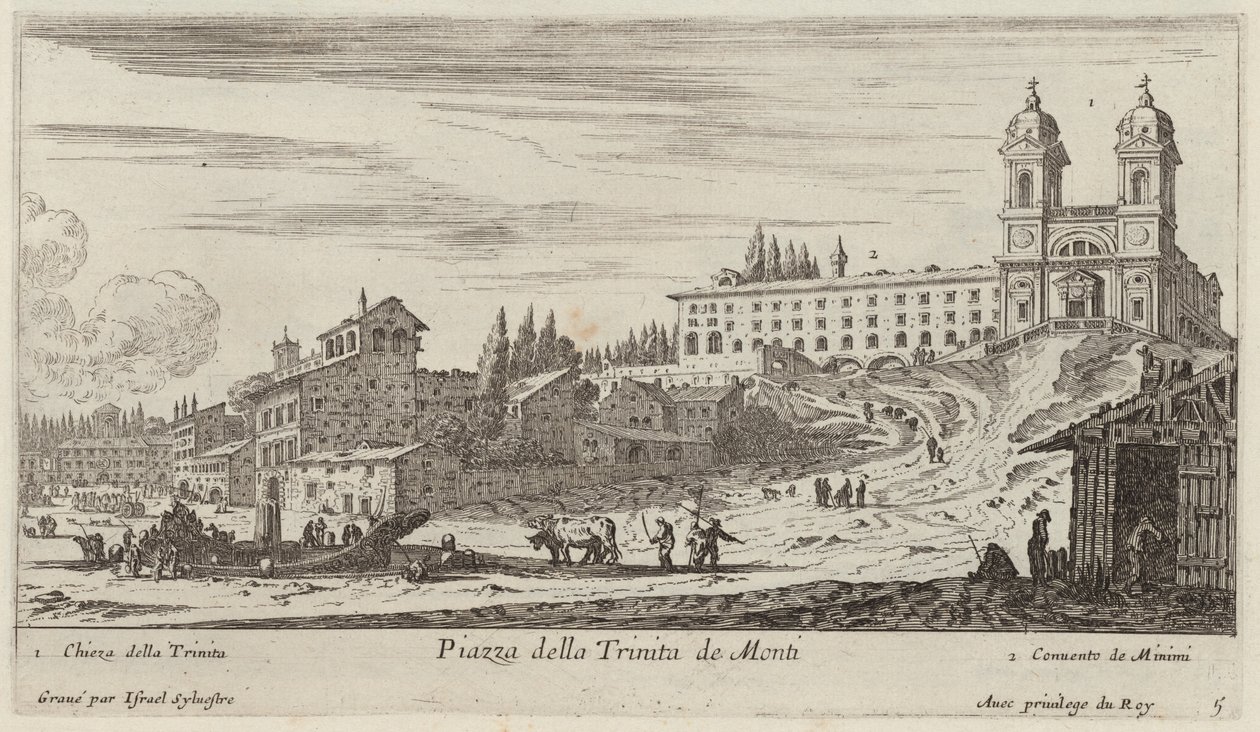 Plac Trinita de Monti autorstwa Israël Silvestre