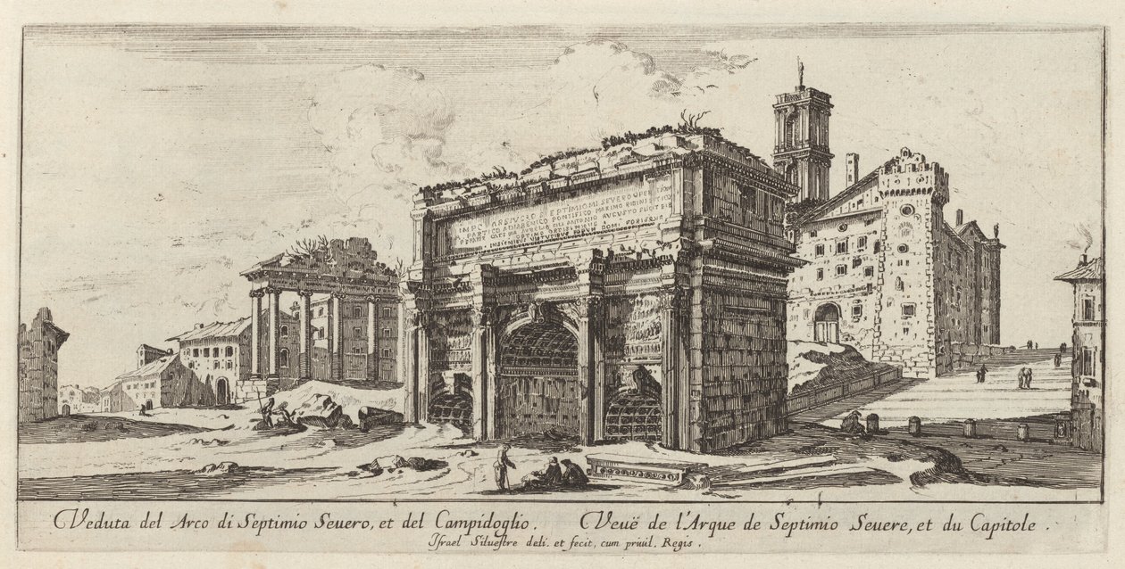 Veduta del Arco di Septimio Severus, et del Campidoglio autorstwa Israël Silvestre